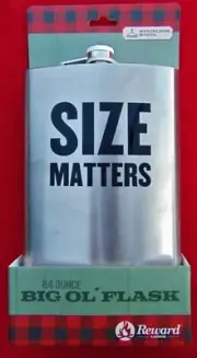 REWARD LODGE ~ BIG OL' FLASK ~ 64 Oz STAINLESS STEEL ~BRAND NEW ~ COST $40.00