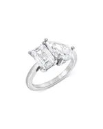Bloomingdale's Fine Collection Certified Diamond Lab Grown Pear & Emerald Cut Toi Et Moi Engagement Ring in 18K White Gold, 4.0 tcw