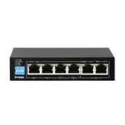 D-Link 6-Port Gigabit PoE Switch with 4 Long Reach PoE Ports and 2 Uplink Ports - DGS-F1006P-E