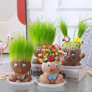 Room Decor Mini Grass Head Doll Small Potted Plant Watering Green Plants Gift