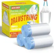 120 Count 4 Gallon Small Trash Bags Mini Garbage Bags with Drawstring