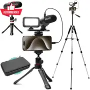 Uvlogger Vlogging Kit, USB-C/iPhone 15 Compatible, Tripod, Phone Mount, Light
