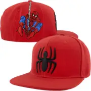 Spider-Man Web Swinging Snapback Hat Red