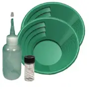 Two 14" Green Gold Pan Panning Kit with Sniffer & Vial