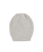 Brunello Cucinelli Knitted Turn-Up Brim Beanie M True Color (Mother of Pearl)