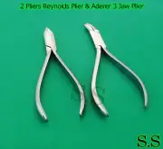 Set of 2 Pliers Reynolds Contouring Plier & Aderer 3 Jaw Plier Instruments