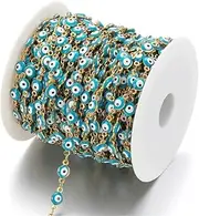 [Generic] 5 m Stainless Steel Chain Embossed Chain Titanium Steel Vacuum Plating Gold Chain DIY Necklace Bracelet Chains for Jewelry Making Supplies Chains for Jewelry Making(Color m)
