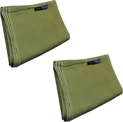 HOBI Tenugui (1 S Size + 1 M Size Set) Enshu Dyeing (Hand-Dyed by Artisans) Shantung Fabric/100% Cotton, Quick Drying, Lightweight, Thin, Sports, Camping, Solo, Bushcraft, Leisure Olive Drab