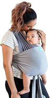 Moby Easy Wrap Carrier (Smoked Pearl) - Baby Carrier and Wrap in One for Mothers, Fathers, and Caregivers | Designed for Newborns, Infants, and Toddlers