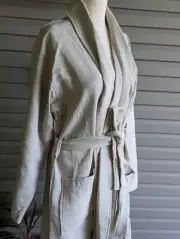 Palermo Home Cotton Waffle Weave Beige Bath Robe Lounge Robe (New) One Size