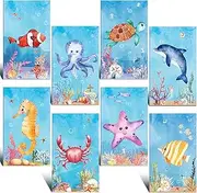 Ferraycle 24 Pcs Mini Notepads for Kids Mini Ocean Animals Notebooks Under the Sea Party Favors Pocket Notepads for Classroom Rewards Birthday Gifts School Office Supplies