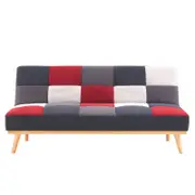 Sarantino 3 Seater Multicoloured Linen Sofa Bed