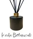 Round REED DIFFUSER GLASSWARE Matt Black Glass w/ Gold Lid 200ml DECOR