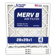 Filter King 28x29x1 Air Filter 4-PACK MERV 8 Actual Size 28 x 29 x .75"