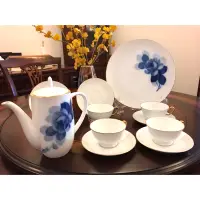 在飛比找蝦皮購物優惠-日本大倉陶瓷OKURA 藍玫瑰系列-白瓷器杯組咖啡杯