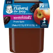 Gerber, Natural for Baby, Wonder Foods™, 2nd Foods, Prune Apple, 2 Pack, 4 oz (113 g) Each