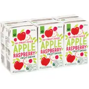 Woolworths Lunch Box Poppers Apple Raspberry 35% Fruit Drink 250mL x 6 pack