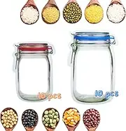 laffeya 20 Reusable Mason Jar Bags for Cookies, Nuts, Candies, Great for Picnics, Camping, Sealable Spice Storage Bags