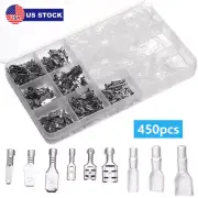 450x Assortment Male Female Spade Terminals Electrical Wire Crimp Connectors set