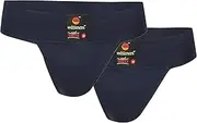 KD WILLMAX Gym Cotton Supporter Back Covered Brief Multi Sport Underwear Gym, Pack 2 Navy Blue, X-Large
