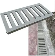 Narrow Drain Grate Channel Drainage Trench Plate Sidewalk Sewer Covers Plastic Drain Strainers Grate Heavy Duty Trench Drain Covers(Gray)(200X500X20Mm)