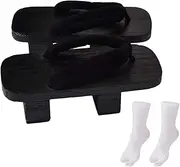 [Dickly] Japanese Wooden Clogs, Japan Shoes Geta, Shower Sandals Flip Flops for Men Women Slippers