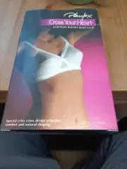 Playtex Cross Your Heart Soft Cup Bra White #35 White 38B Cotton Blend Soft Cup