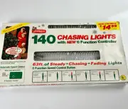 Vtg Joy Brite 6 Variable Function Chaser Christmas Lights 140 ct NOS 63ft CH0756