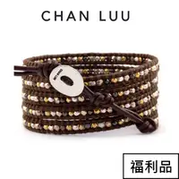 在飛比找蝦皮商城精選優惠-CHAN LUU 福利品 美系飾品 鍍金塊珠 棕色皮繩 施華