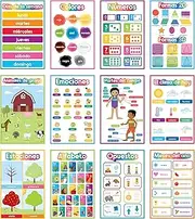 Carson Dellosa 12-Piece 11” x 17” Early Learning Spanish Classroom Poster Set, Learn Spanish Classroom Supplies, Bilingual Learning for Kids, Spanish Classroom Bulletin Board, Classroom Decor