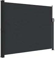 Retractable Side Awning, Retractable Patio Screen, Folding Privacy Screen Privacy Fence, Wind Screen for Patio Garden, Black 160x500 cm