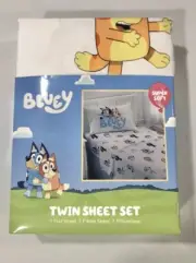 Twin Bluey Theme Kids' Super Soft Sheet Set Bingo Chloe Snickers & more