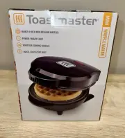 Toastmaster Mini Waffle Maker 4" Appliance Black Electric Kitchen NEW!