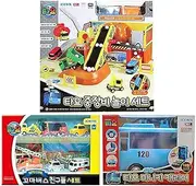 TAYO The Little Bus Heavy Equipment Play Set+Special Mini Bus 6 Pcs+Tayo Mini Car Carrier Storage Toy/Car Play
