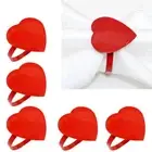 6pcs Heart Napkin Ring Red Napkin Ring Holder Cute Towel Ring Coffee Shop
