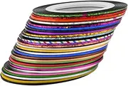 AUTSUPPL 30rolls Wide Nail Art Gold Silver Thread Strips Nail Tape for Diy Manicure Art Tools