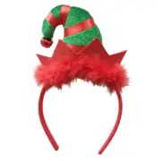 Festival Headband Feather Elf Hat Hairband Christmas Holiday Party