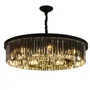 Eli & Co. Lighting Angelo 9-Light Round Crystal Chandelier 80cm – Smoke Finish