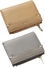 [OATIPHO] Slim Wallet Women Short Mini Pouch Fashion Zippered Holder Small Wallet Portable Purse