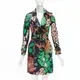 [二手] BURBERRY PRORSUM Runway 100% silk tropical floral print belted trench coat UK2 XXS