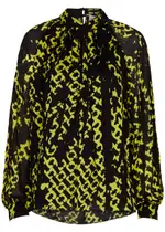Diane Von Furstenberg Candace Printed Chiffon Blouse - Yellow - XS (UK6 / XS) XS (UK6 / XS)