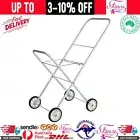 Laundry Trolley Folding Collapsible Cart Washing Clothes Suits Basket Wheels