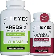 AREDS 2 Capsules and Viteyes Multivitamin AREDS 2 Companion, Single Daily Dose Eye Vitamins, 3 Month Supply