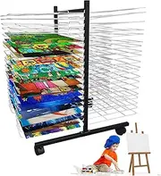Art Drying Rack Easel - 40 Removable Watercolor Easels Metal Painting Educational Products Drying Rack for Home and Art School Oil Painting Drying, Space Saving