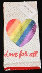 Isaac Mizrahi Kitchen Towels Valentine's Rainbow Pride LGBTQ Set of 2 NEW #5