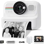 Kids Camera Instant Print, 1080P HD Instant Print Camera for Kids with 3 Rolls Print Paper & 32GB Card, Selfie Digital Camera for Kids, Ideal Kids Toys Gifts for Boys & Girls Age 3-14 (Black)
