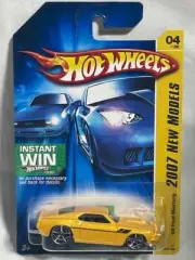 2007 Hot Wheels 1969 Ford Mustang, Yellow, NIB 1/64