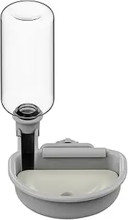 TOKAYIFE Pet Water Bottle [Grey, 480ml] Cage Water Bottles for Rabbits, Dogs, Ferrets, Cats and Other Small Animals, Anti-Overflow Water Dispenser for Crate