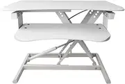 Height Adjustable Standing Desk ' Gas Spring Riser Desk Converter for Dual Monitor Sit to Stand in Seconds(White)