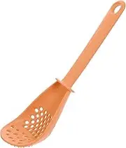 PAMINGONO Multifunctional Kitchen Cooking Spoon Plastic Grinder Masher Scoop for Mashing Potatoes Draining Noodles and Crushing Garlic Cooking Utensil for Everyday Use Orange Red